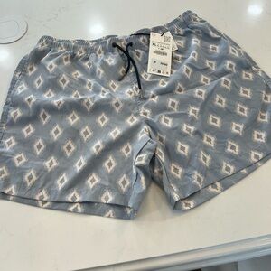 Ikat Patterned Swim Shorts